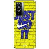 Vivo Hoesje voor Vivo Y76 5G met "Just Do It"-logo, blauw, gele voorkant