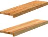 vidaXL - Vensterbanken - 2 stuks - 80x20x2 cm - massief eikenhout - lichtbruin