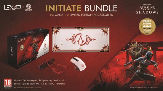 Lexip Assassin's Creed Shadows Initiate Bundel - Gaming Muis & Muismat - PC Game Inbegrepen
