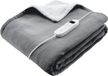 Bloomfold Elektrische Deken - 160 x 130 cm - Wasmachinebestendig - 1 Persoons - 9 Standen - Met Timer - Warmtedeken - Grijs/flannel