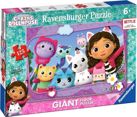 Ravensburger Reuze vloerpuzzel van 125 stukjes Gabby's Poppenhuis