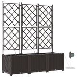 vidaXL Plantenbak - 3 stuks - Bruin - 120 x 40 x 142 cm - Staal