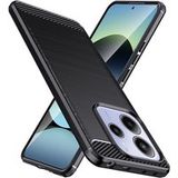 XEPTIO Coque protection noire style Carbone pour Xiaomi Redmi Note 14 5G souple Antichoc