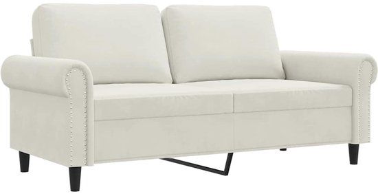 vidaXL Tweezitsbank 140 cm fluweel crèmekleurig
