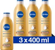 NIVEA Lait Corps Éclat Naturel - Teint uniformément hâlé - Lait hydratant - Ginkgo biloba et huile de pépins de raisin - Bronzage sans soleil - 3x400 ml