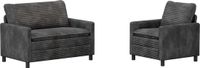 vidaXL Bankstel 2-zits Donkergrijs Polyester