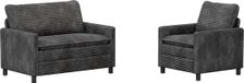 vidaXL Bankstel 2-zits Donkergrijs Polyester