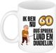 Bellatio Decorations Verjaardag cadeau mok 60 jaar - luid en duidelijk - bruin - 300 ml - Keramiek