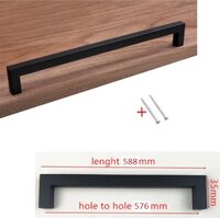 Zwarte Handgreep - 58.8cm - Inclusief Bevestigingsbouten