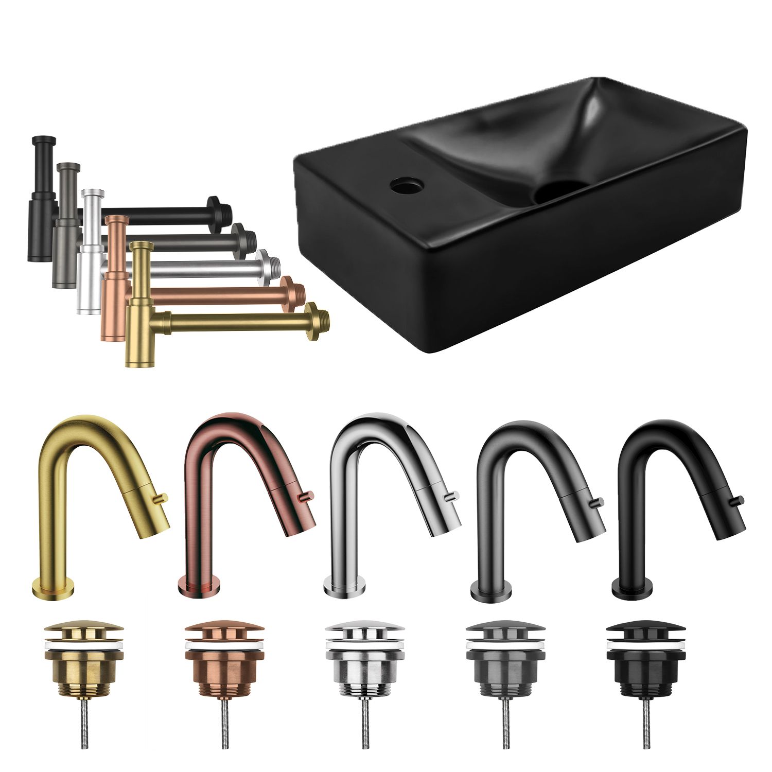 Boss & Wessing Fonteinset mini links mat zwart (mix & match)