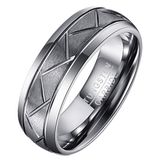 Mendes Wolfraam heren ring Diagonale Groeven-20mm