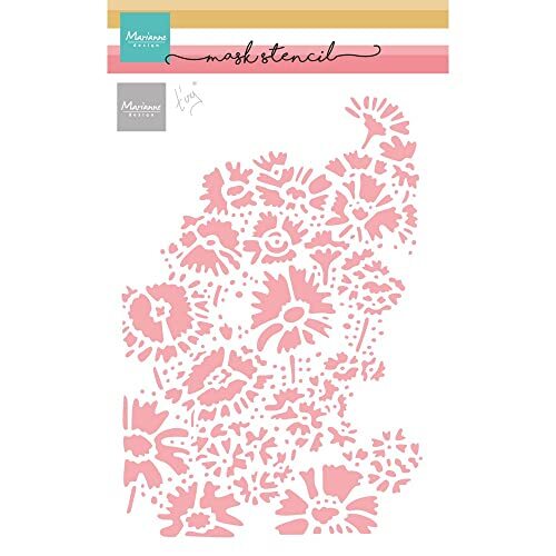 Marianne Design Masker Stencil, Tiny's Field of Flowers, voor Scrapbooking Cardmaking en andere papierambachten, wit, one size