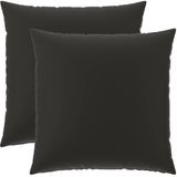 vidaXL - Kussensloop - 2 stuks - HEERLEN - Zwart - 80 x 80 cm - Polyester