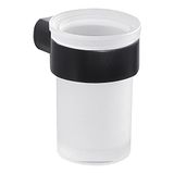 Gedy G-Kala Lumpur tandenborstelhouder, zwart, messing en glas, 10,4 x 6,9 x 9,1 cm