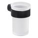 Gedy G-Kala Lumpur tandenborstelhouder, zwart, messing en glas, 10,4 x 6,9 x 9,1 cm