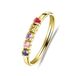 Lucardi Dames Ring 5 multicolor zirkonia's - Ring - Cadeau - 14 Karaat Goud - Geelgoud