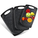 Romon Snijplanken van kunststof, 3 stuks, antislip handgrepen, vaatwasmachinebestendig, professionele snijplank voor keuken, camping, S/M/L