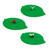 Lurch Mein Deckel Garten 210304, set van 3 glazen afdekkingen van premium platina-siliconen, 10,5 x 12,5 cm, groen