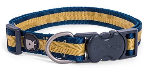 Petface Ocra Dog Collar with Stripe Pattern, Large