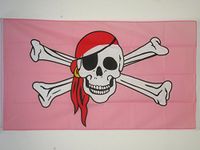 AZ FLAG Roze Piraat Rode Bandana Vlag 90x60 cm Polyester 100D 2 Ringen