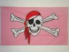 AZ FLAG Roze Piraat Rode Bandana Vlag 90x60 cm Polyester 100D 2 Ringen