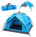 Tente, 190 x 190 x 120 cm, tente pour 3 personnes, adaptée aux vacances en famille, festivals et trekking, avec sac, bleu