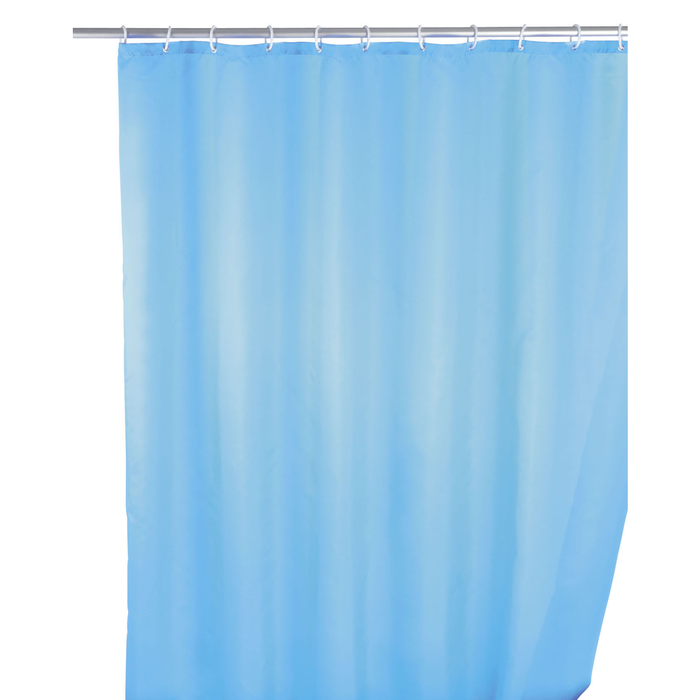 WENKO Anti-mould shower curtain single-colour Light Blue washable 180 x 200 cm