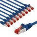 goobay 65970 CAT6 netwerkkabel set van 10 / patchkabel afgeschermd S/FTP/CU ethernetkabel, PiMF, LSZH/Cat 6-kabel met 10 Gbits/blauw/10 x 1 m