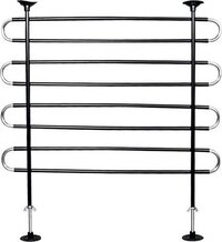 GEV Verstelbaar hondenrek L - Vloer montage - Zwart/Zilver - Aluminium