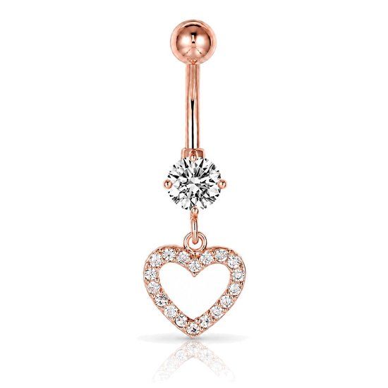 Cilla Jewels Cilla Navelpiercing met Hart Hangertje Rosegoudkleurig