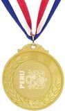 Akyol - Peru Medaille Goudkleuring - Piloot - Toeristen - Peru Cadeau - Metaal - 6.50 cm