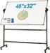 VEVOR Oprolbaar Whiteboard, 48 X 32 Inch Dubbelzijdig Magnetisch Mobiel Whiteboard, 360 ° Omkeerbaar, In Hoogte Verstelbaar Droog Uitwisbaar Bord Met Wielen en Beweegbare Plank