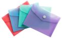 Exacompta - Set van 4 zakken met drukknoopsluiting met klep - Chromaline Pastel - Afmetingen: 19x14cm - FT to ordner B6 - Pastel blauw, koraal, mauve, pastelgroen