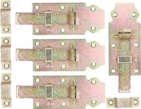 Deltafix Schuifslot/Hangslotschuif - 4x - 10 x 4.5cm - Geel Verzinkt Staal - Deur - Schutting - Hek