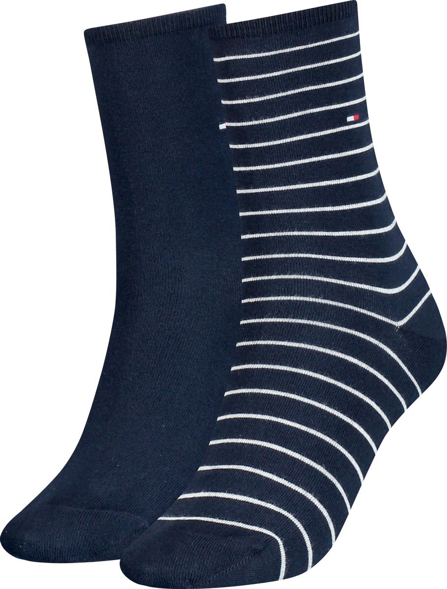 Tommy Hilfiger WOMEN SOCK 2P SMALL STRIPE Vrouwen Sokken Maat 39-42