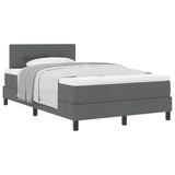 vidaXL Boxspring bed met hoofdeinde Donkergrijs 120 x 190 cm Stof