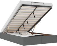 vidaXL Bedframe - zonder matras - 120x200 cm - stof - donkergrijs