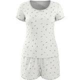 ESMARA® Pyjama en pointelle femme (blanc, XL(46/48))