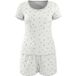 ESMARA® Pyjama en pointelle femme (blanc, XL(46/48))