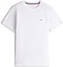 Tommy Hilfiger T-shirt essentiel Manches courtes Col rond Coton Élasthanne Blanc L