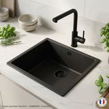 Ausmann Pure.Sink Spoelbak 40x40 cm zwart onderbouw en opbouw