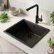 Ausmann Pure.Sink Spoelbak 40x40 cm zwart onderbouw en opbouw
