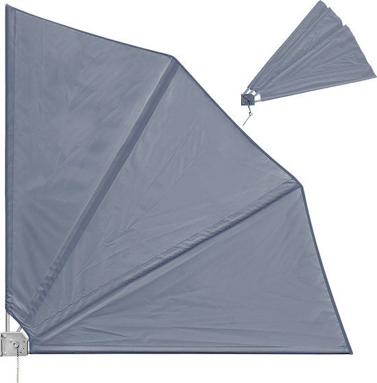 Deuba Balkonscherm - Vouwbaar 140x140cm Weerbestendig - Antraciet