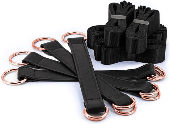 Bondage Couture Tiedown Straps Bondage Set - Black