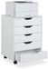 Merkloos Relaxdays Ladeblok bureau - op wielen - 5 lades - 66,5x48x39,5 cm - wit