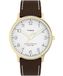 Timex Waterbury 40 mm herenhorloge - bruin lederen tweedelige band met snelsluiting, witte wijzerplaat, goudkleurige kast, TW2W84400