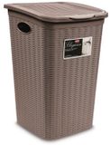 Stefanplast Elegance Wasmand met deksel - 50 Liter - Taupe