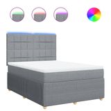 vidaXL Boxspringbed met matras, stof, lichtgrijs, 140x190 cm