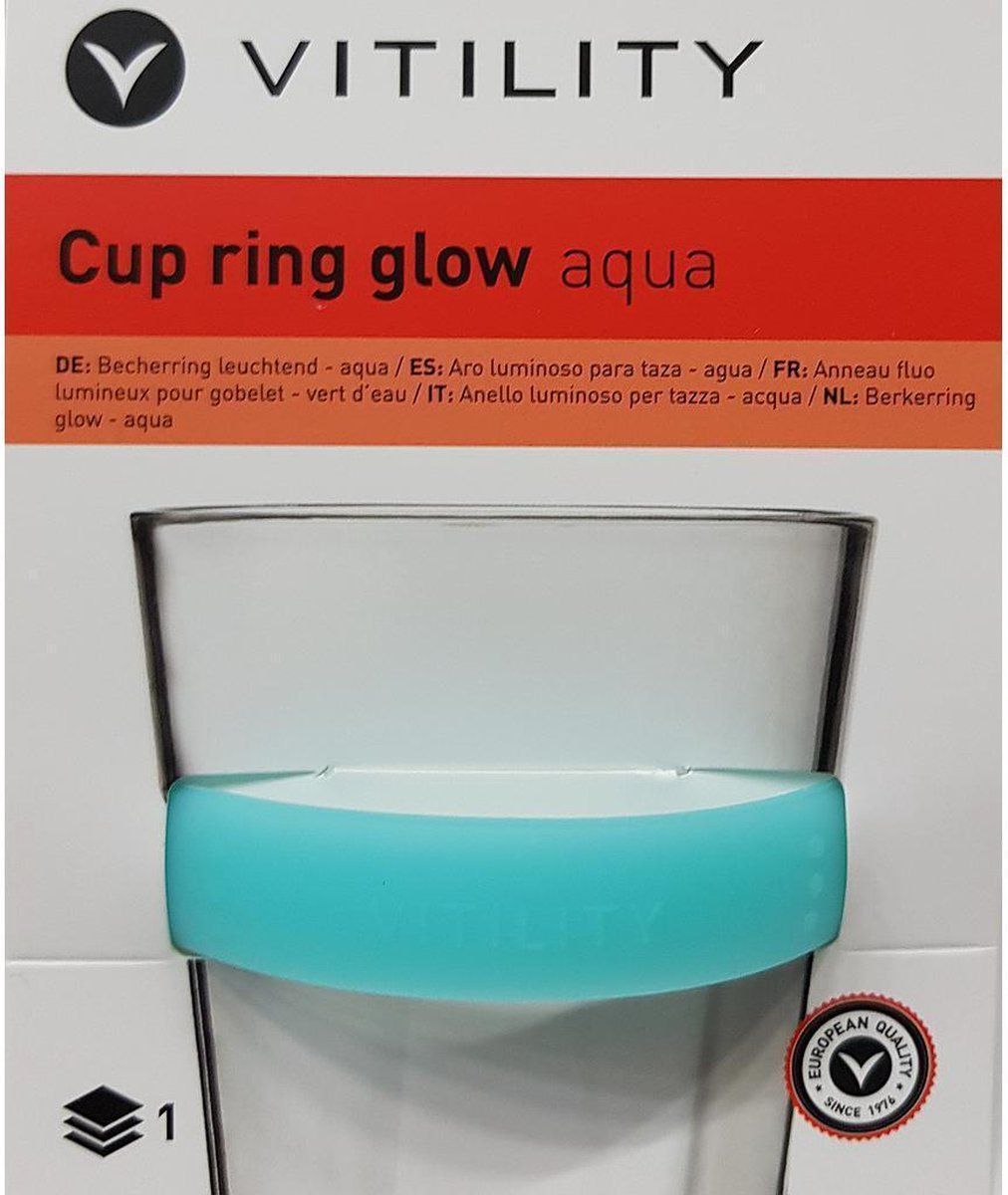 Vitility Cup ring glow aqua - Grip op je beker