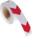 Famanu Bande de sécurité rouge/blanc - 25 mètres x 5 cm, haute visibilité, adapté aux véhicules et aux zones extérieures